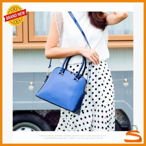 Large Patent Leather Satchel Purse with Adjustable Strap Multi-Pocket Handbag - Picture 2 of 7